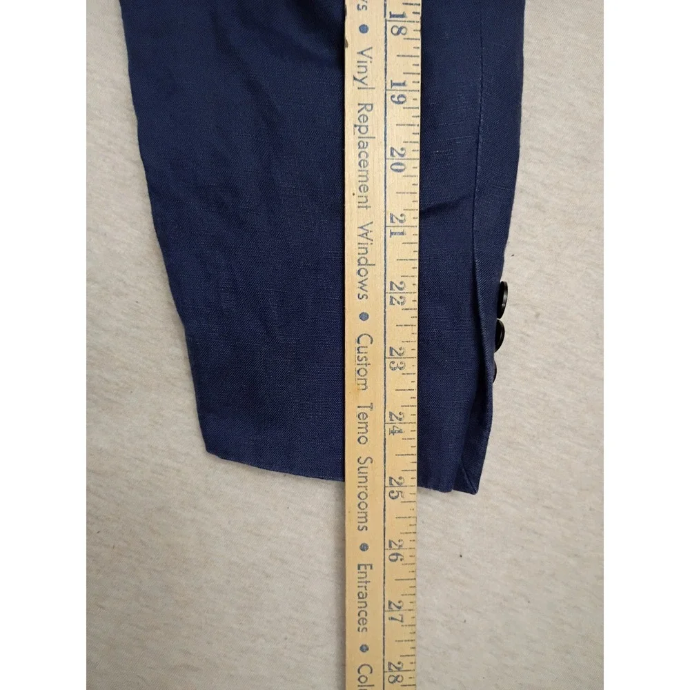 Lauren Ralph Lauren Mens 44L Navy Blue 100% Linen 2-Button Blazer Sport Coat